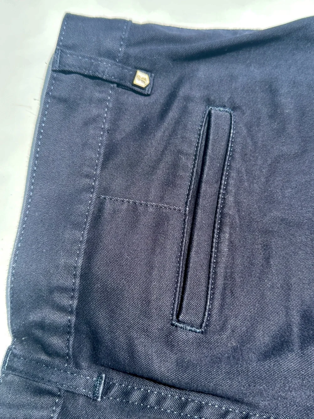 Saint Laurent Men's Classic Straight Chino Pants - Navy, Stretch Cotton, 30